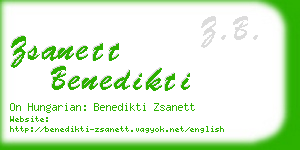 zsanett benedikti business card